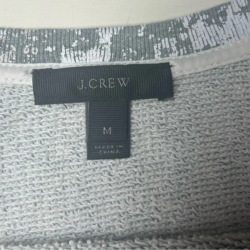 Womens J. Crew Gray White Paint Splatter Pullover Sweater Sweatshirt Sz M 80’s